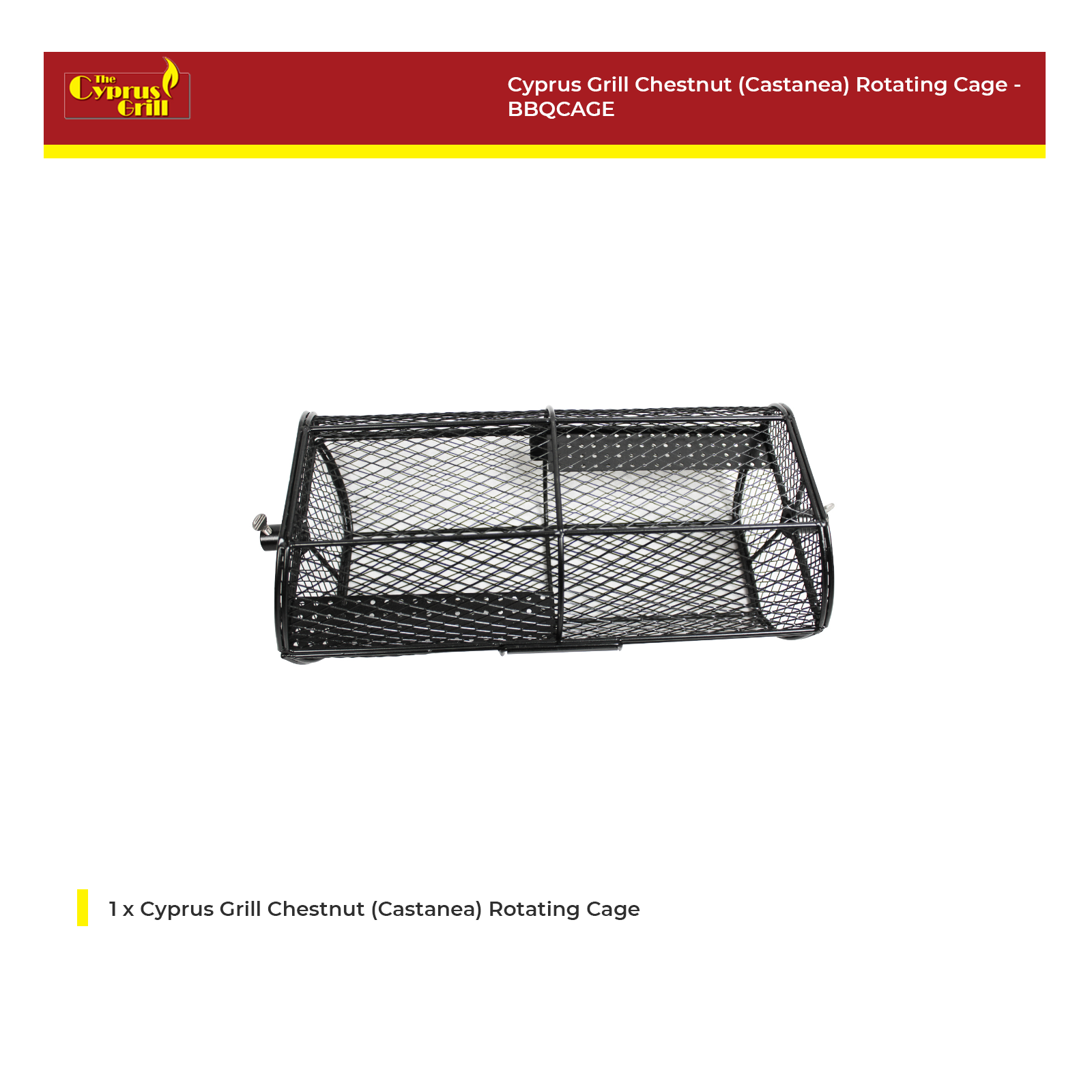 Cyprus Grill Chestnut (Castanea) Rotating Cage - BBQCAGE