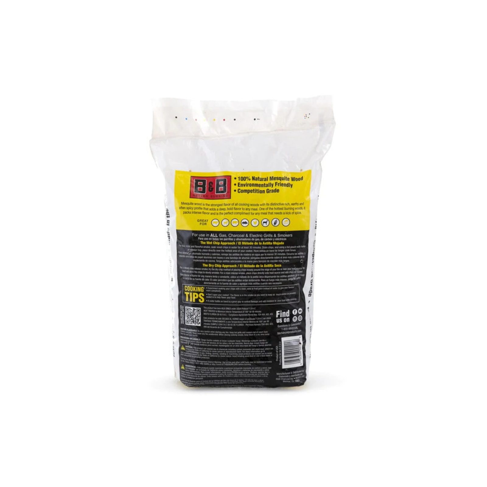 B&B Mesquite Smoking Wood Chips (180cu.in/750g)