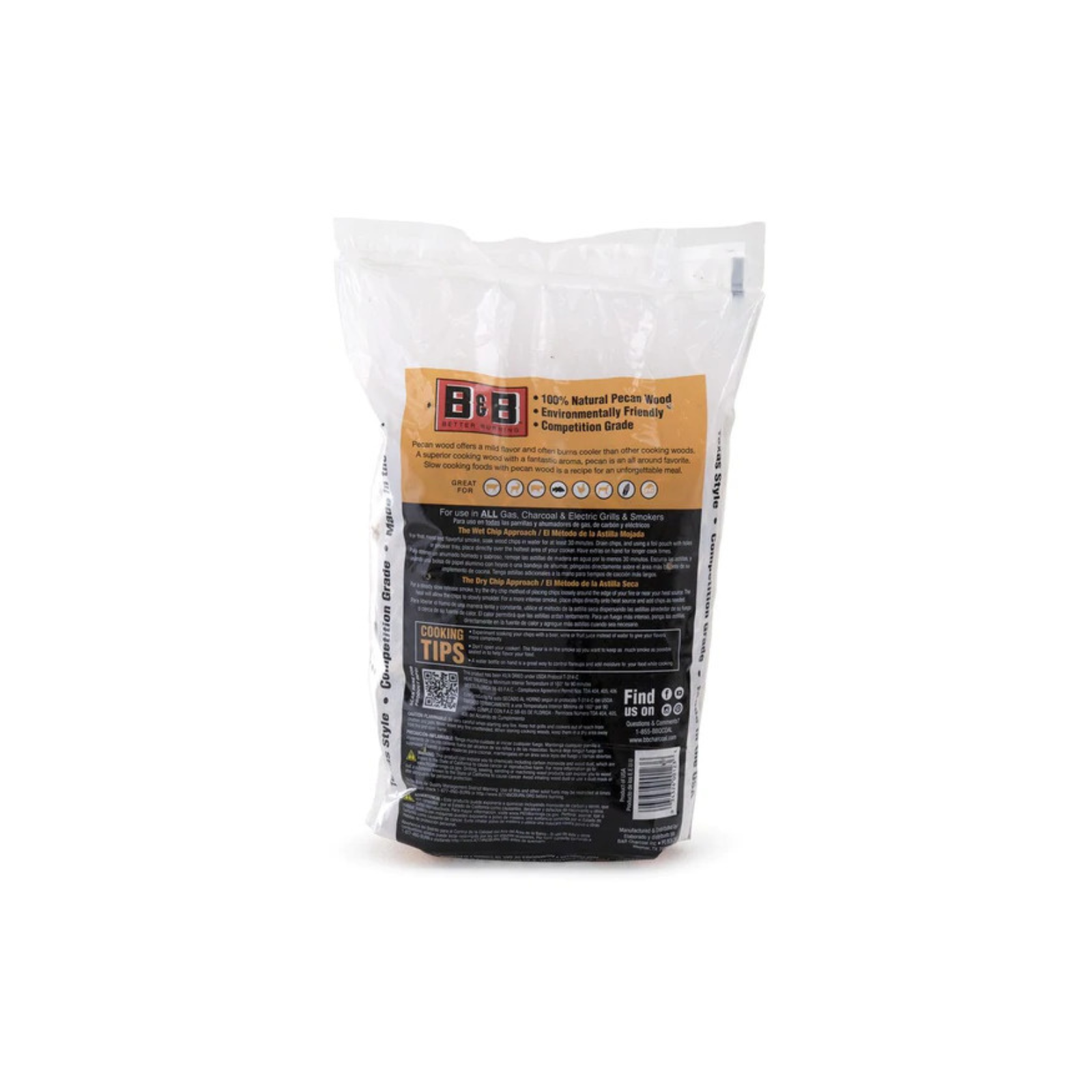 B&B Pecan Smoking Wood Chips (180cu.in/750g)