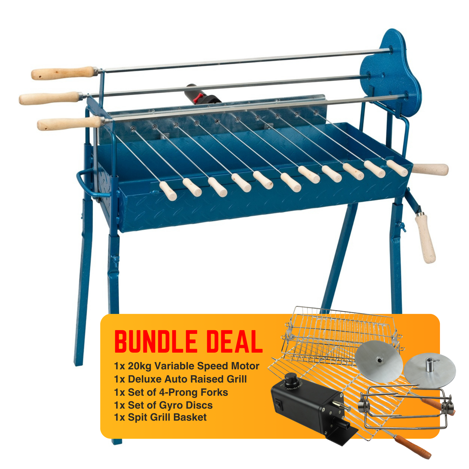 Cyprus Grill Deluxe Auto (Blue) - Backyard BBQ Bundle