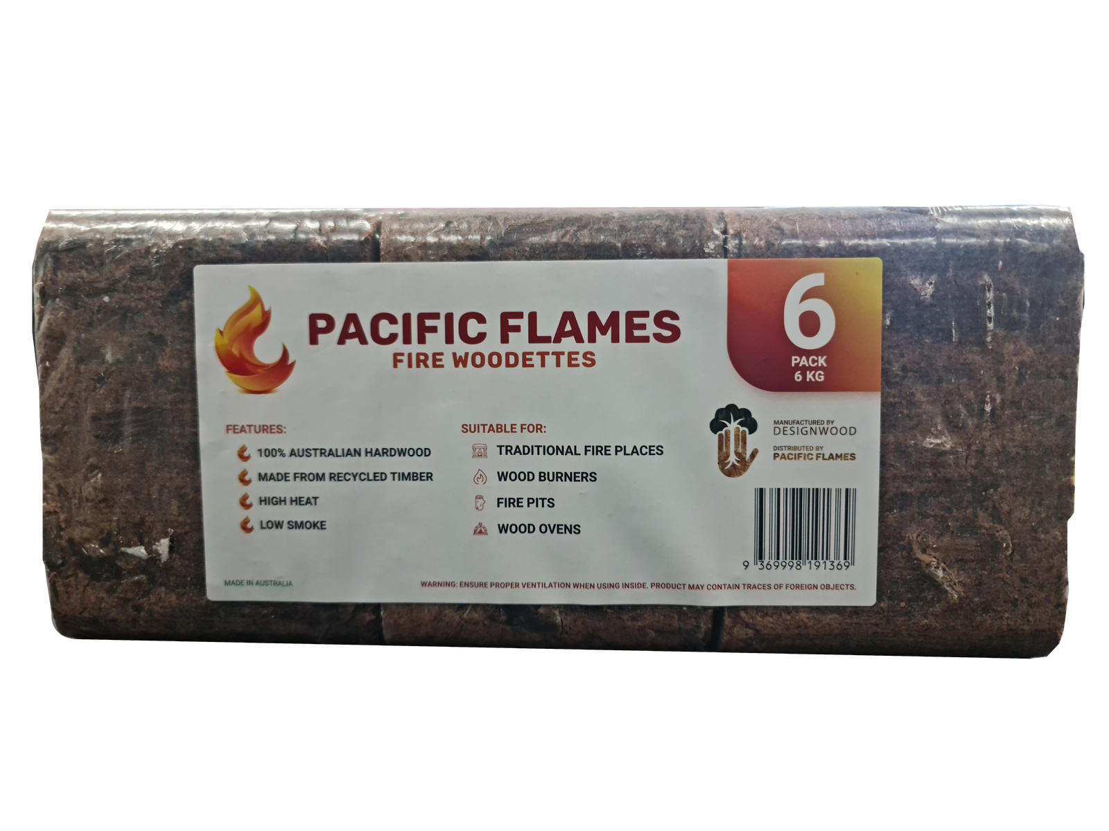Pacific Flames Woodettes 6 Pack - PF06