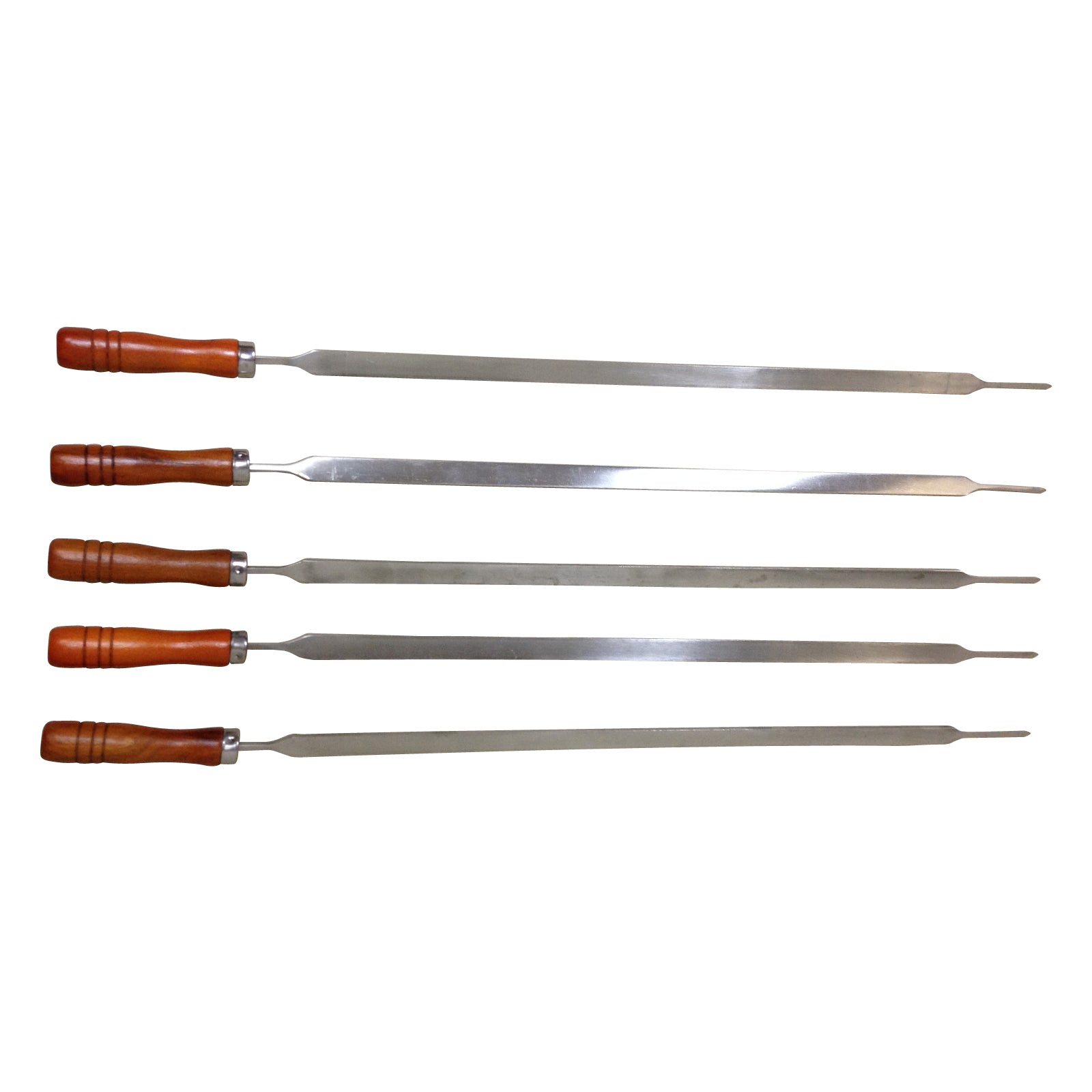 Flat Kebab/Shashlik/Brazilian  Skewer Set (5 Pack) - Suit Stainless Steel Rotisserie Cyprus Grill - SS-2402