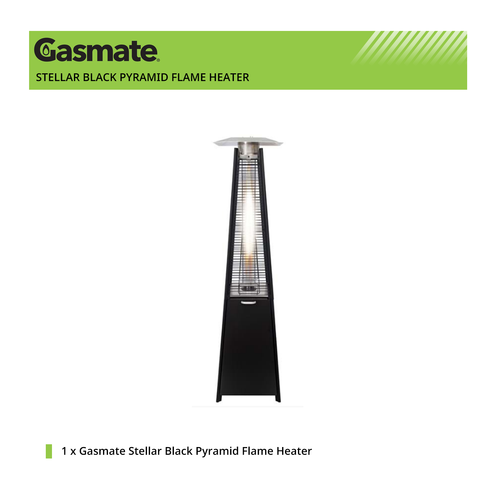 Gasmate - Stellar Black Pyramid Flame Heater