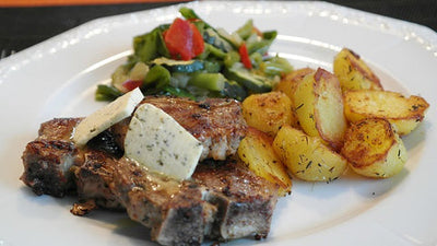 Barbecued Marinated Lamb with Smashed Potatoes
