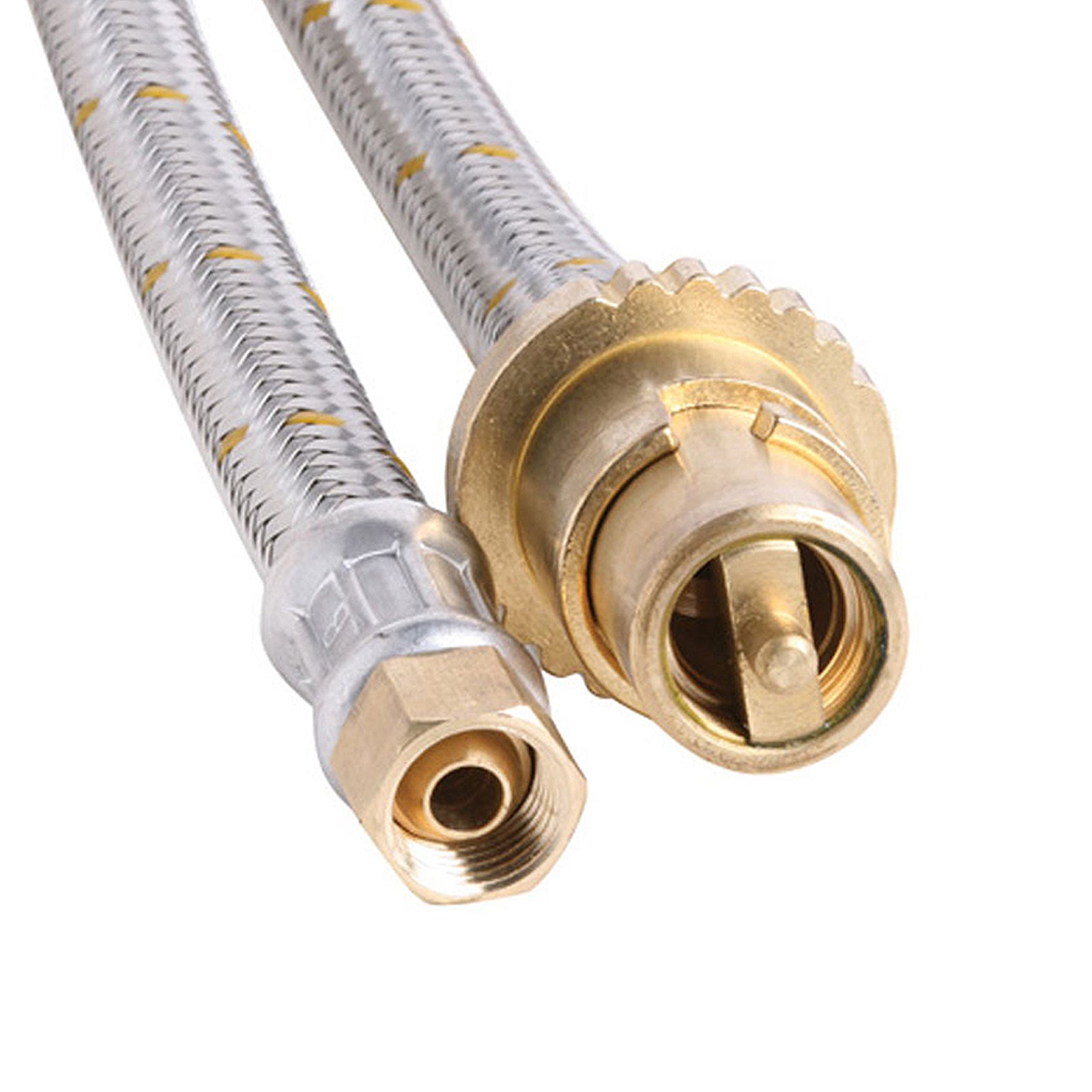 Bromic Stainless Steel Braided Gas hose 1/4 BSP FC x Male Bayonet x 2000mm - 10HBS2000