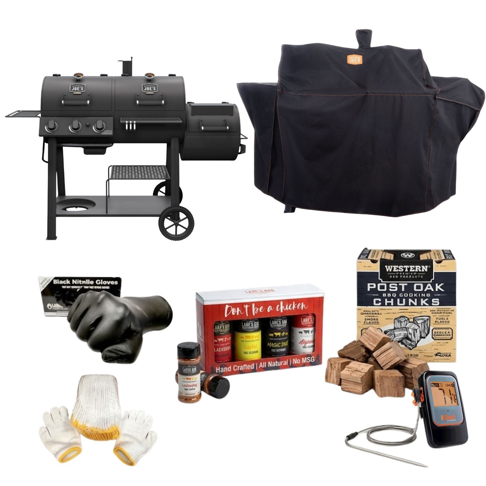 Oklahoma Joes Canyon Combo Gas/Coal Offset Smoker Ultimate Starter Bundle - 25203118-BUN