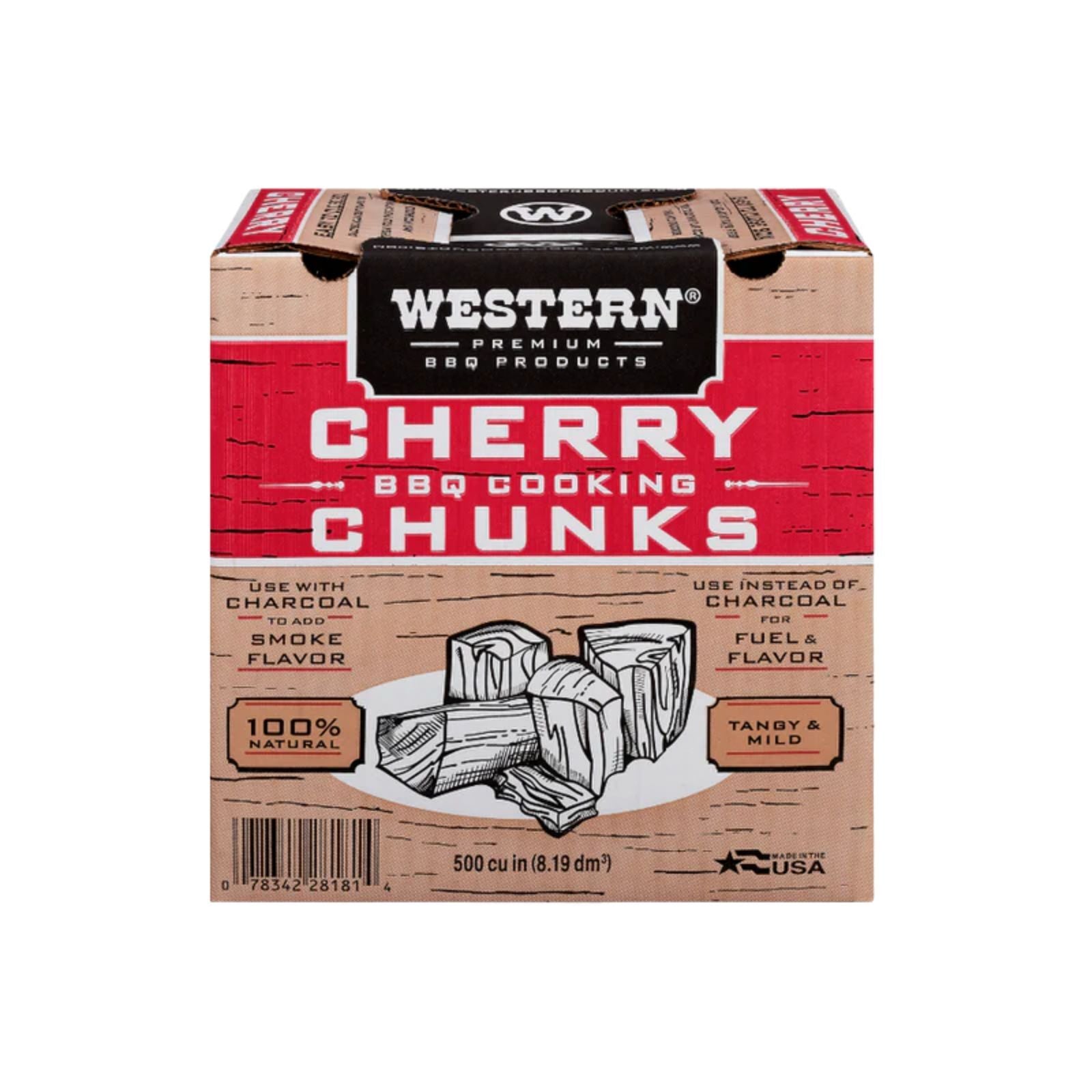 Western Cherry Smoking Wood Chunks - Made in the USA - 28081