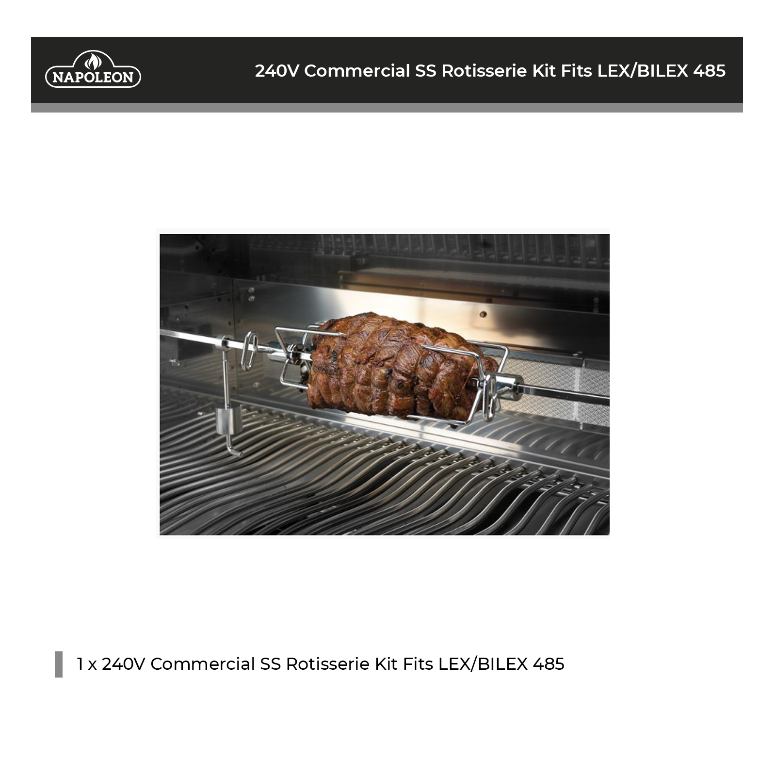 Napoleon Commercial Grade Rotisserie Kit for LEX 485 Series - 69234