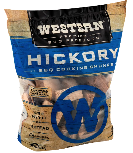 Western Hickory Smoking Wood Chunks - Made in the USA - 78055