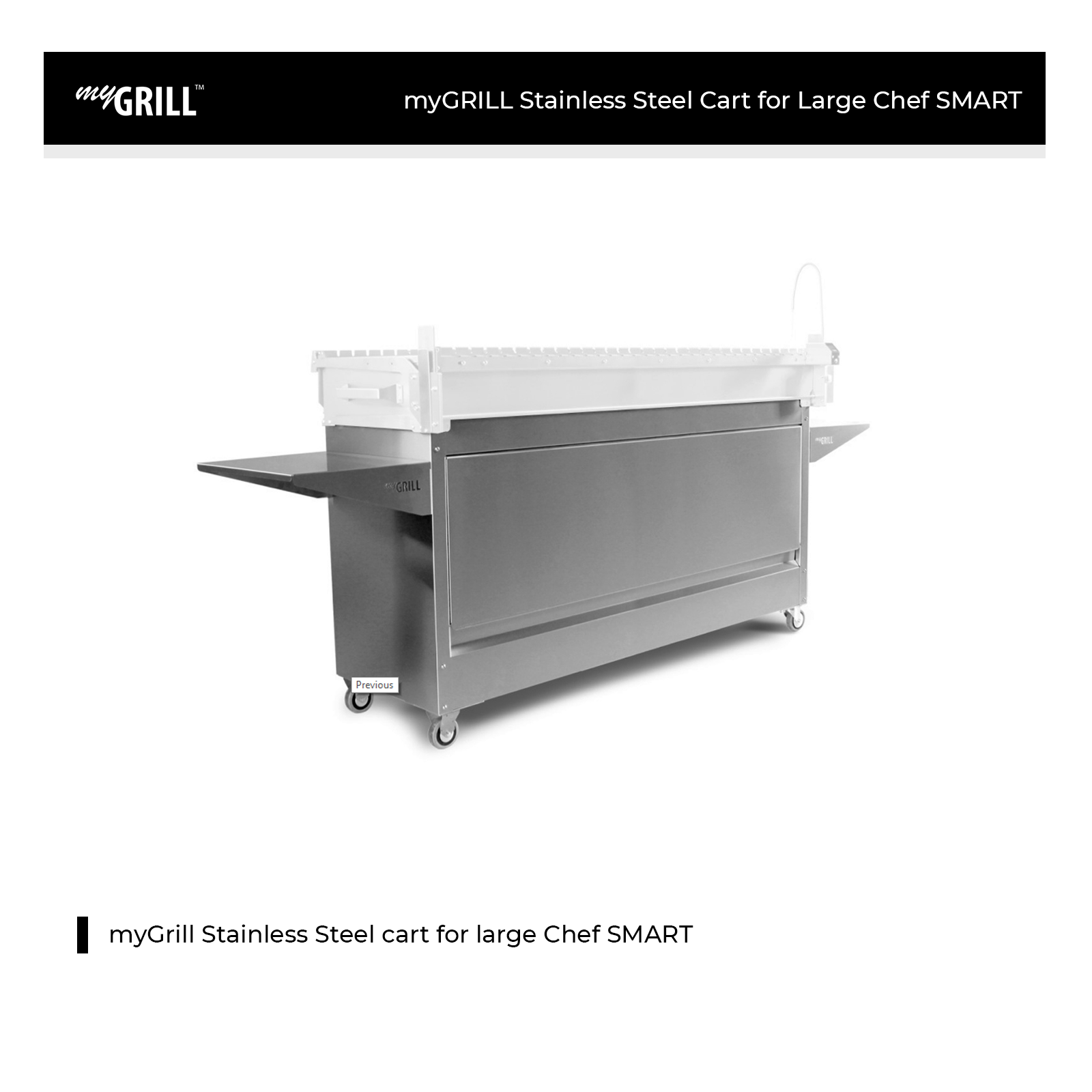 myGRILL Stainless Steel Cart for Large Chef SMART - 950010-24523015