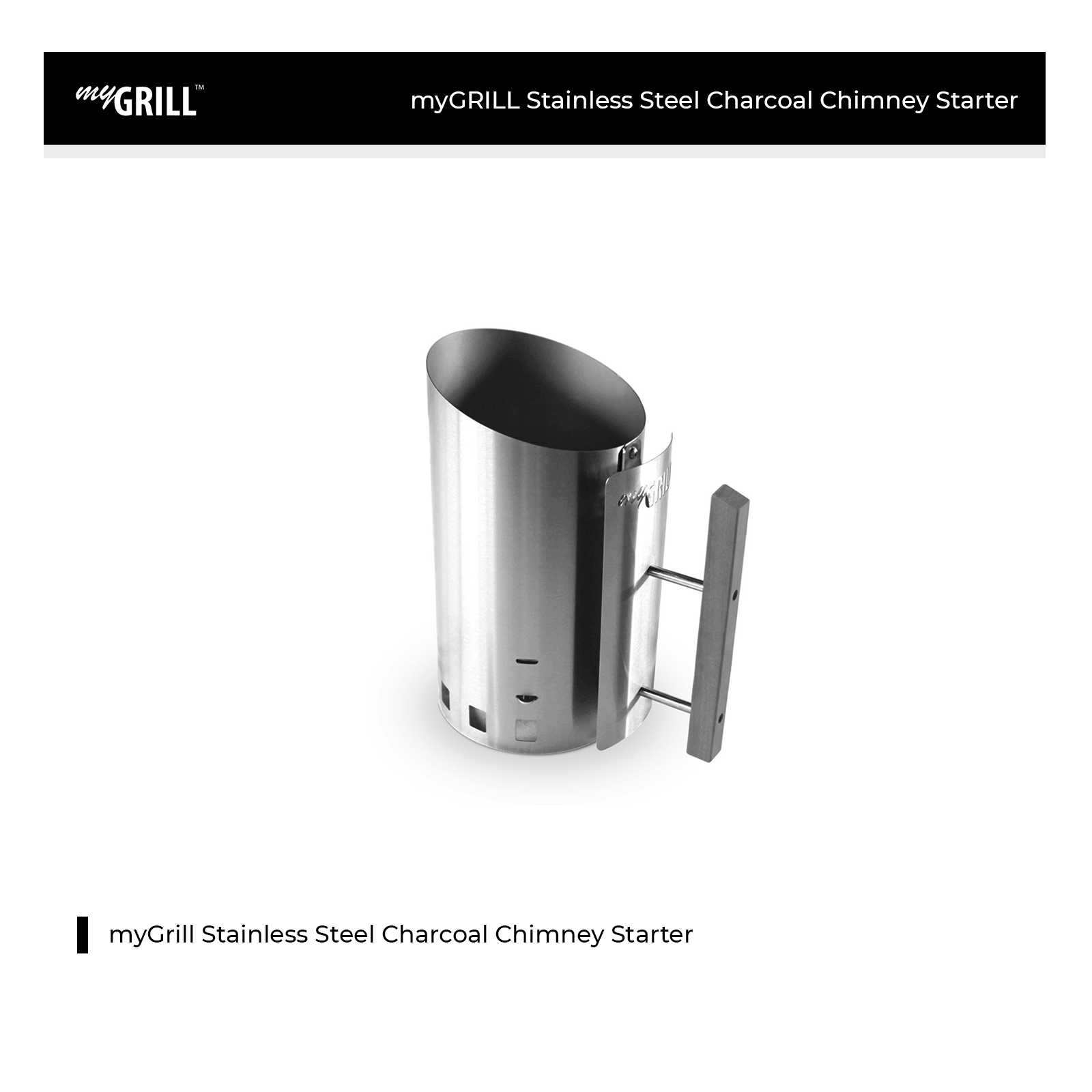 myGRILL Stainless Steel Charcoal Chimney Starter - 950010-26700000