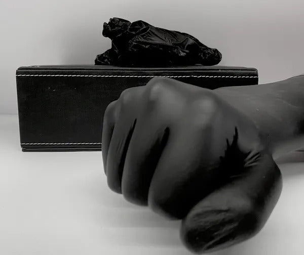 BLACK NITRILE GLOVES POWDER FREE BLACK NITRILE DISPOSABLE GLOVE BOX of 100(L) - BNG10-L