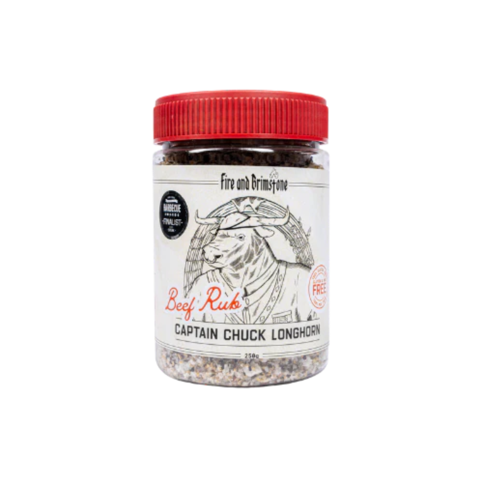 Fire and Brimstone Beef/Brisket Rub 250gm Captain Chuck Longhorn - BRISKET250