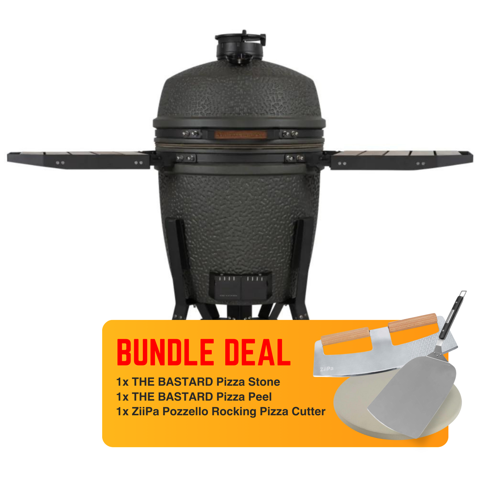 THE BASTARD VX Large Complete Kamado Charcoal Grill - Pizza Party Bundle