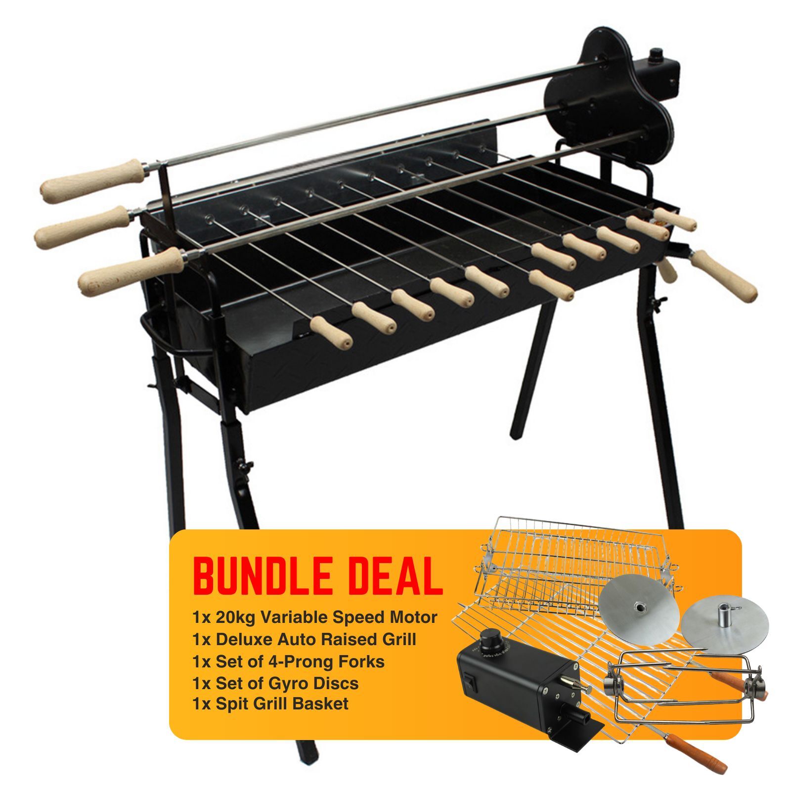 Cyprus Grill Deluxe Auto (Black) - Backyard BBQ Bundle