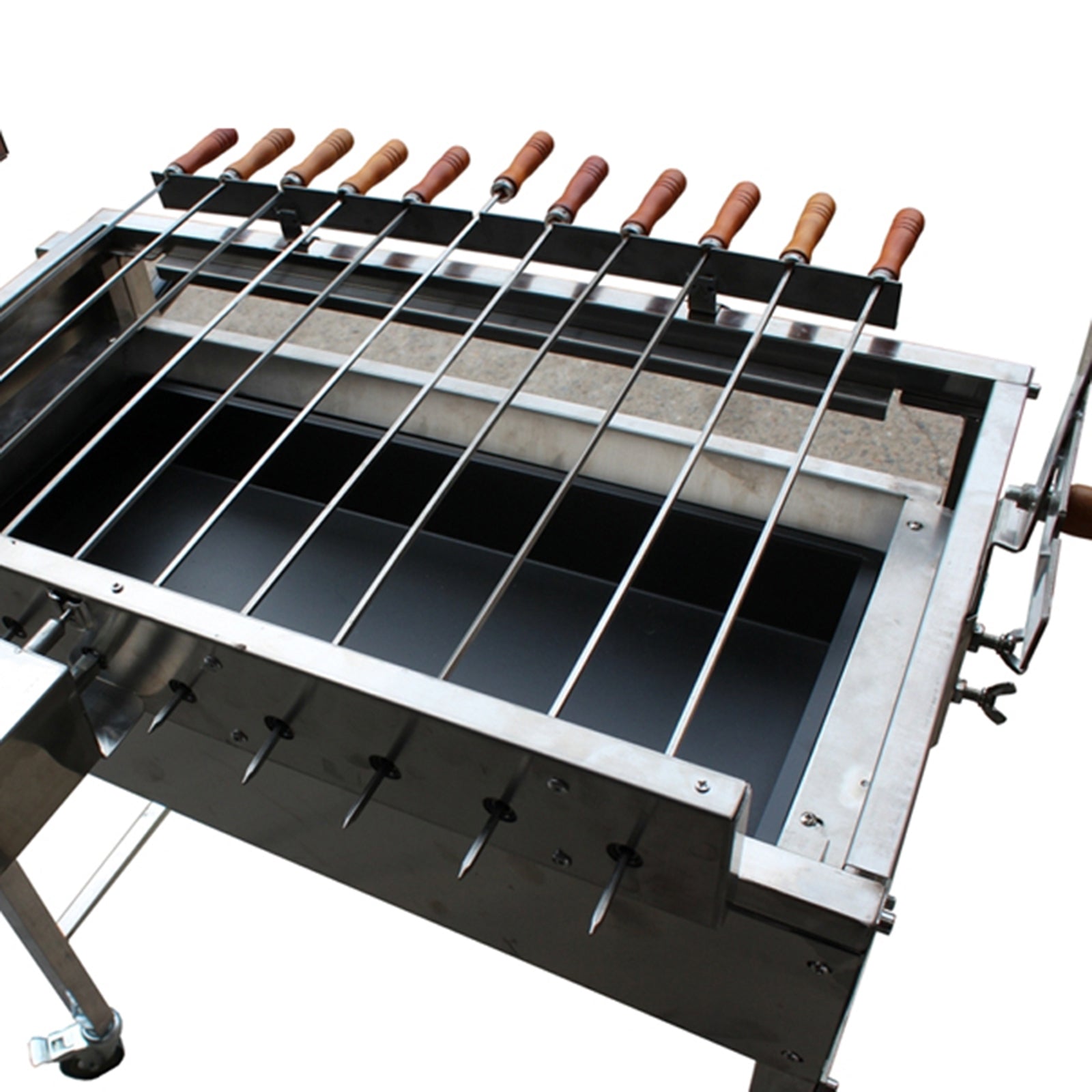 Cyprus Grill NEW with height adjustment Stainless Steel BBQ Spit Rotisserie - CG-0707C