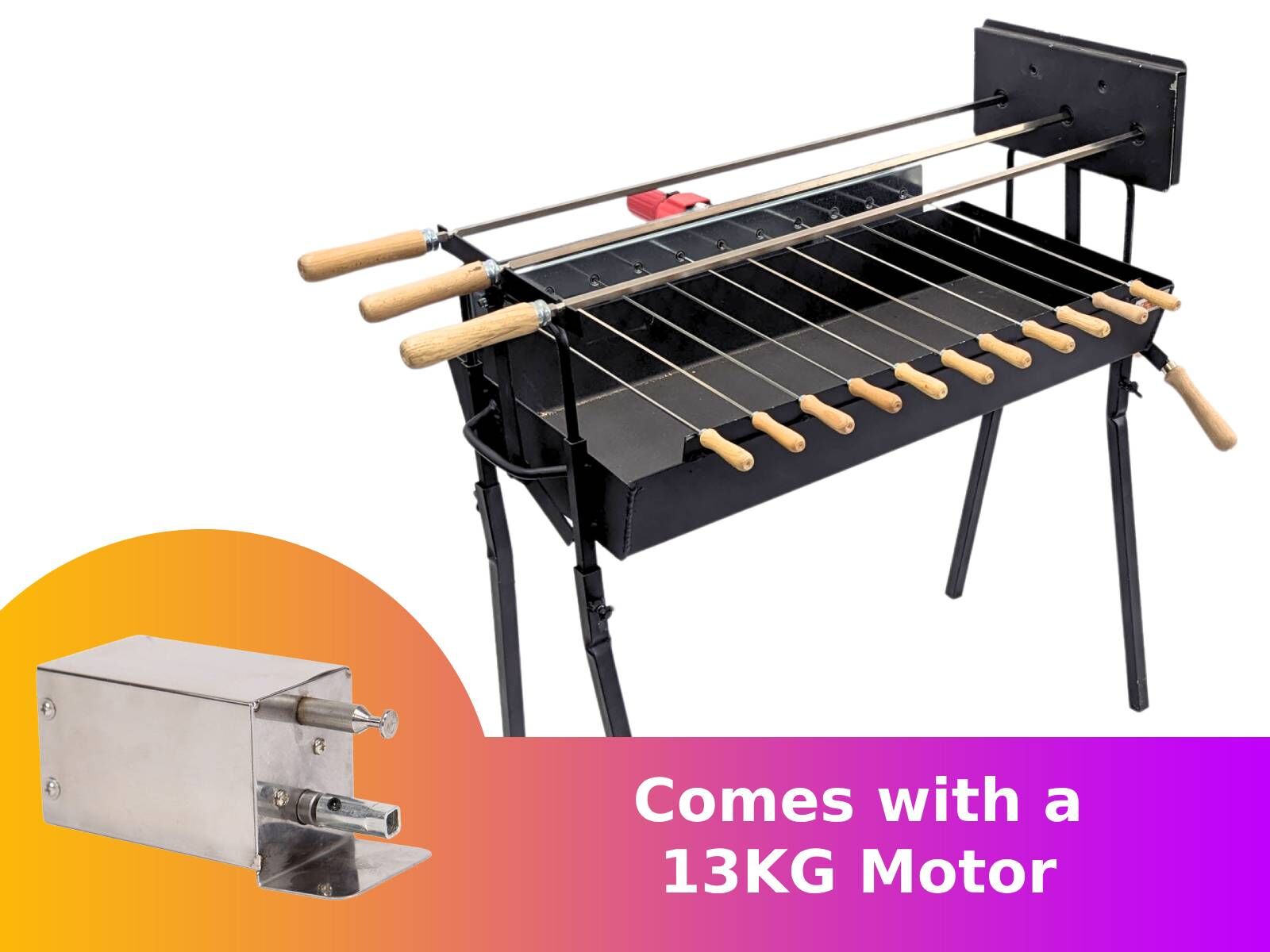 Cyprus Grill Modern Rotisserie Spit - Souvla Package Deal with 13kg Motor - CG-0779A-BUNDLE