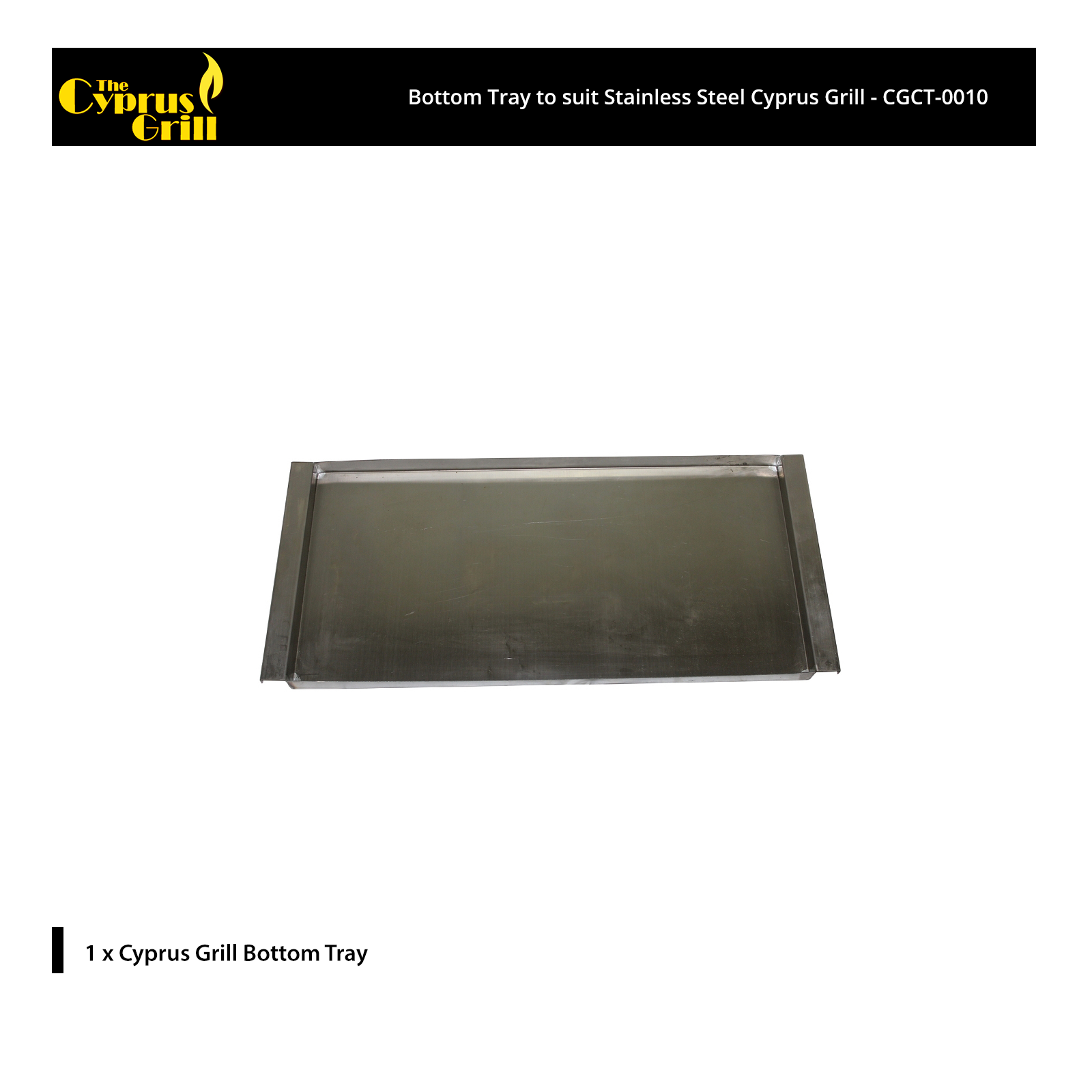 Bottom Tray to suit Stainless Steel Cyprus Grill - CGCT-0010