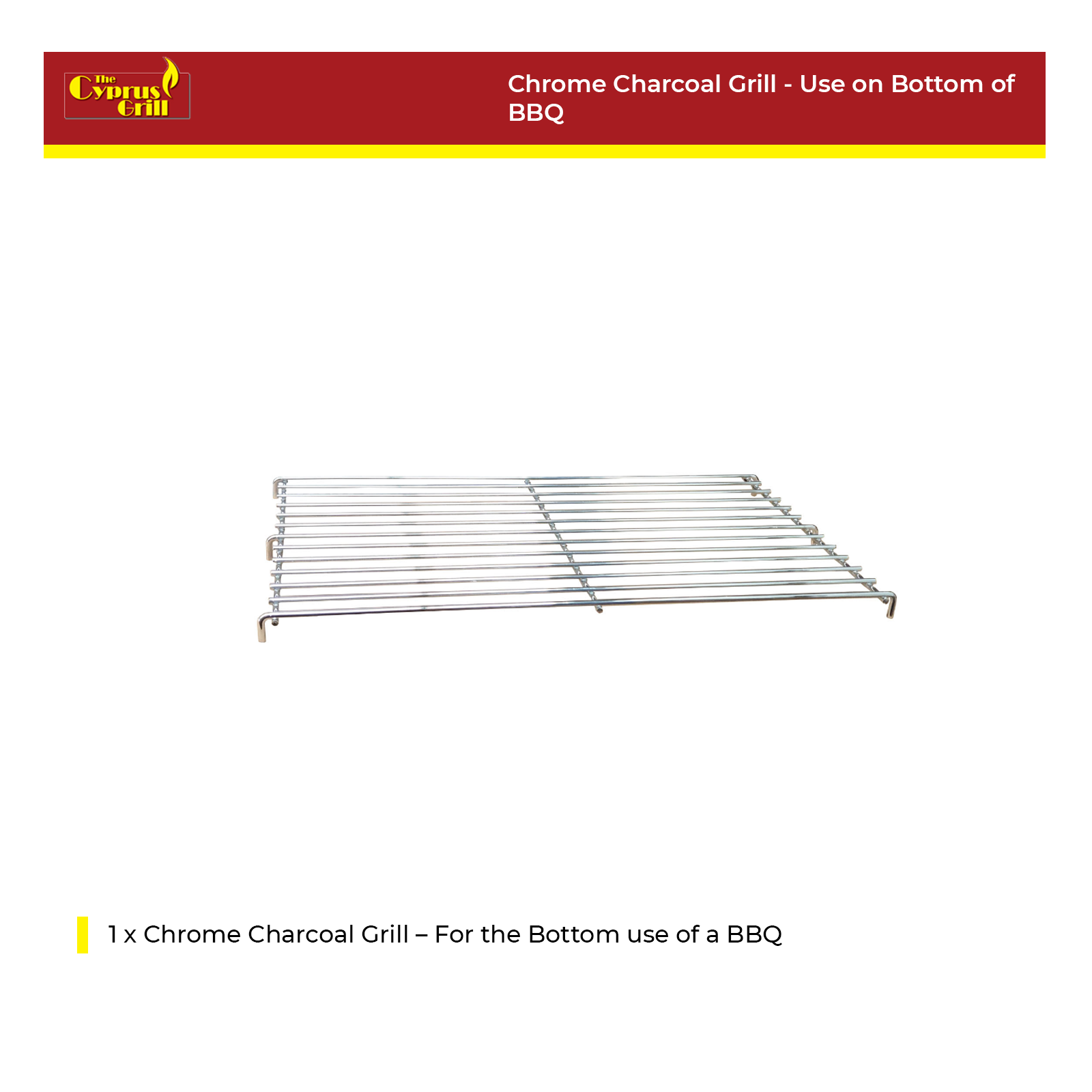 Chrome Charcoal Grill - Use on Bottom of BBQ - CGG-0707