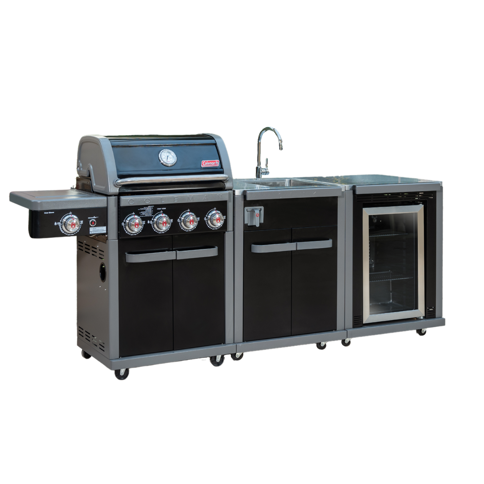 Coleman Revolution 4 Burner BBQ Kitchen w/ fridge & sink - COLREVKIT-2-BUNDLE