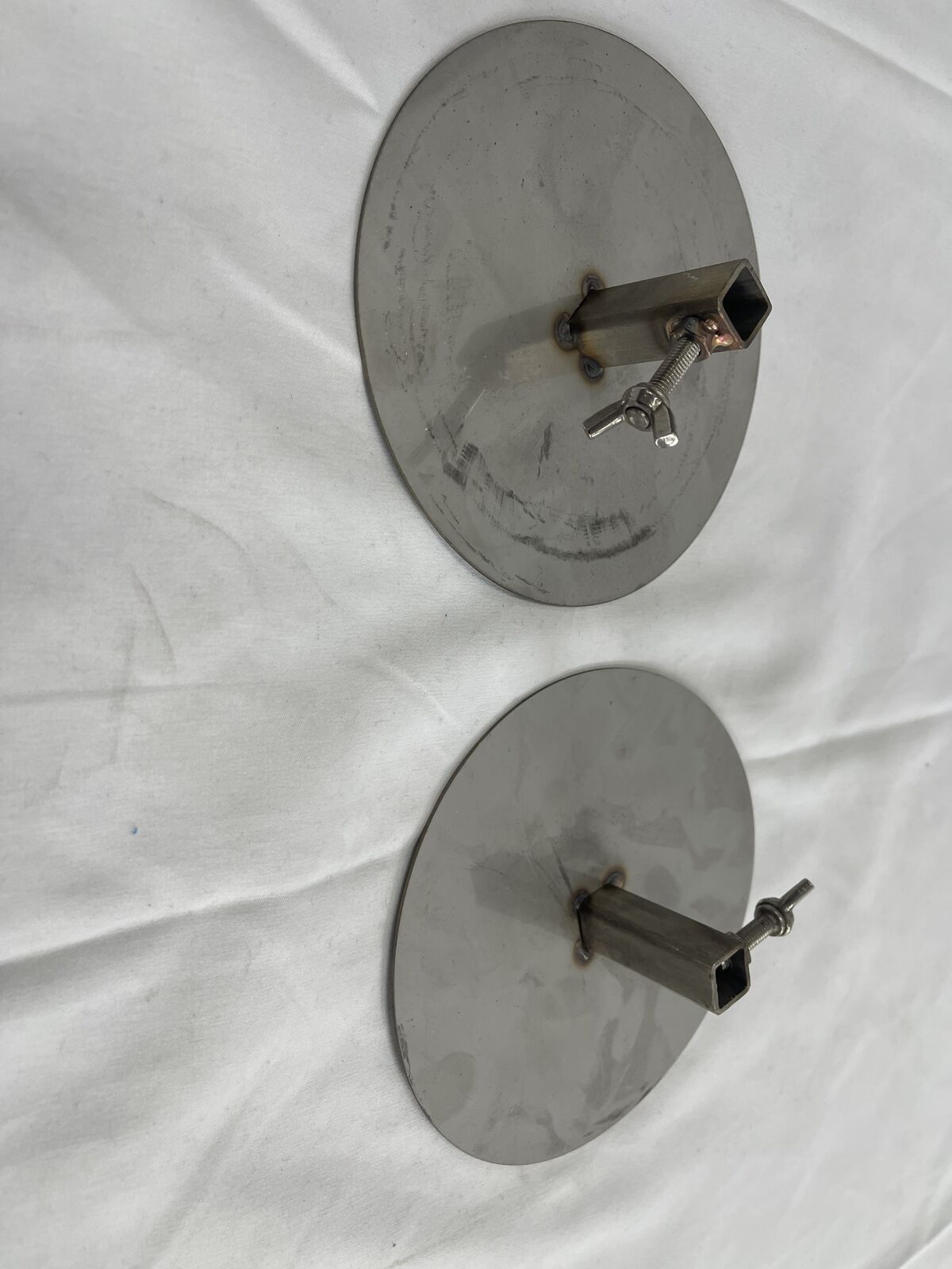 Australian Made Cyprus Grill Gyro Plates/disc - 12mm Square Skewer Bore - 15cm Diameter Plate (SET OF 2) 1mm thick
