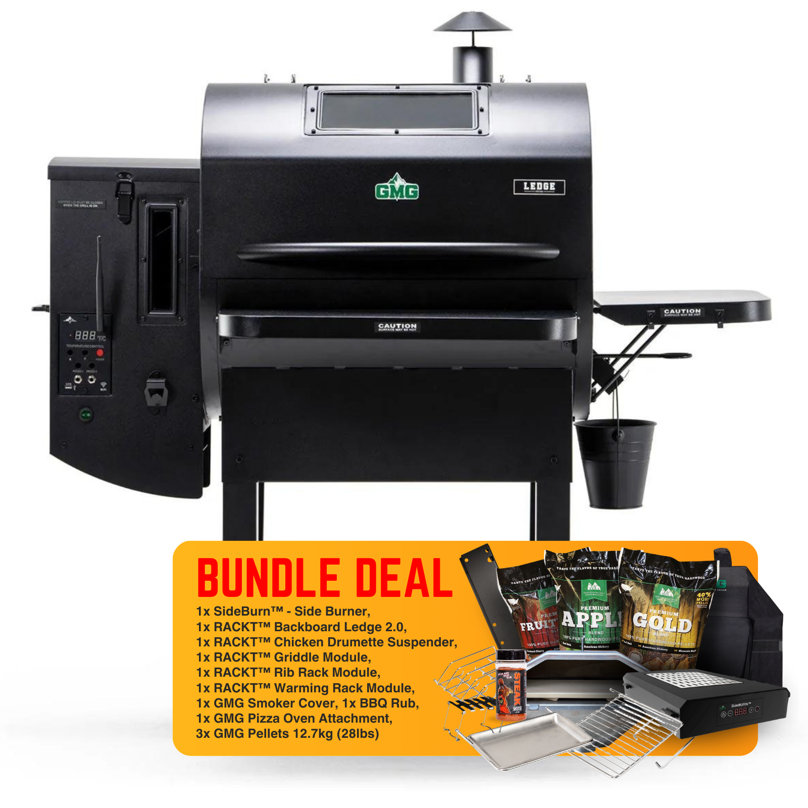 GMG LEDGE 2.0 Prime WiFi Grill - Pitmaster Pro Bundle