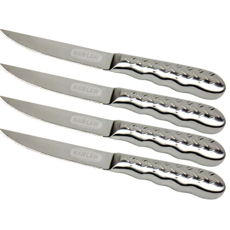 Man Law Stainless Steel Diamond Plate Steak Knife (Set of 4) - MAN-SK1