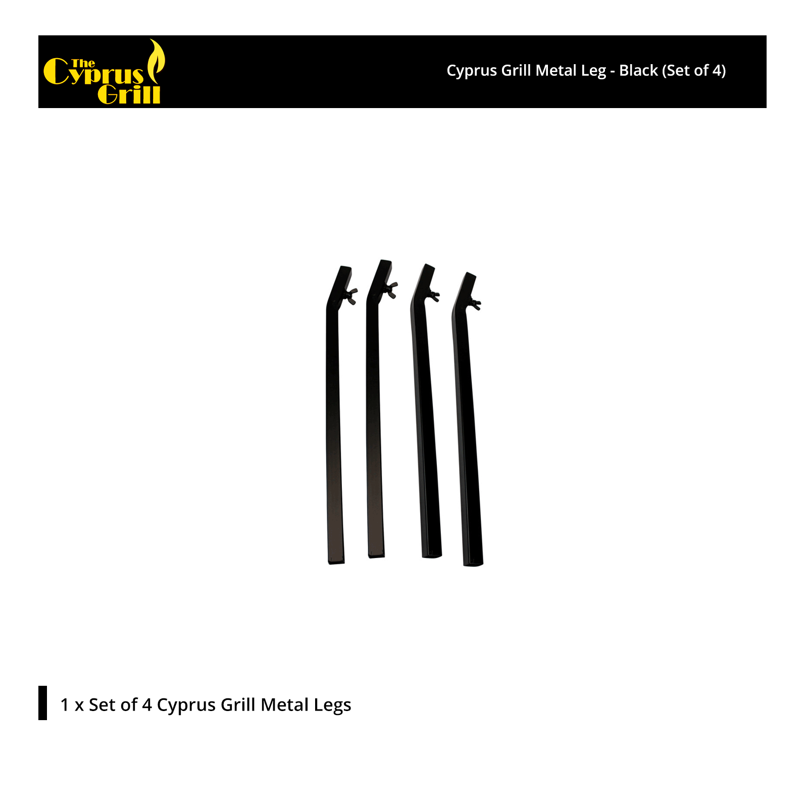 Cyprus Grill Metal Leg - Black (Set of 4) - ML-001
