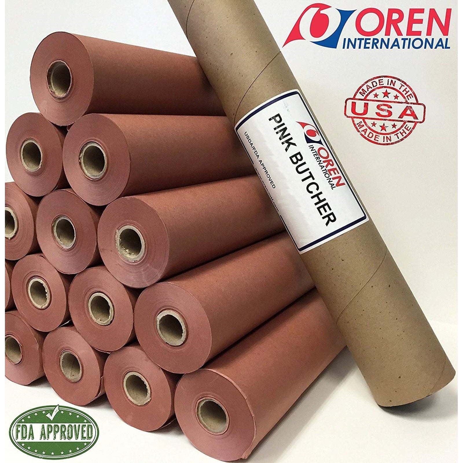 Oren Pink Butchers Paper 1000ft long x 24inch wide - OREN24