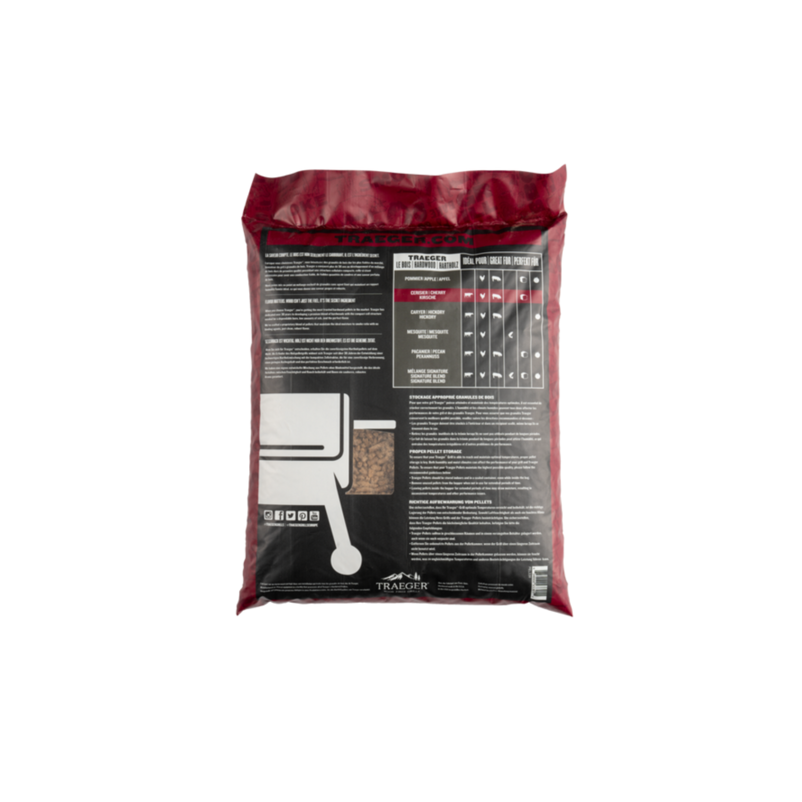 TRAEGER Cherry BBQ Wood Pellets (20lb/9kg)