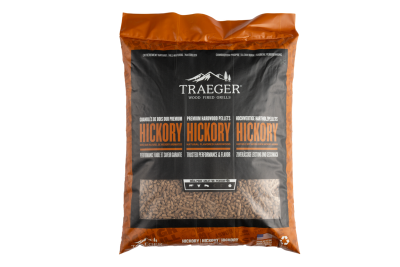 TRAEGER Hickory BBQ Wood Pellets (20lb/9kg)