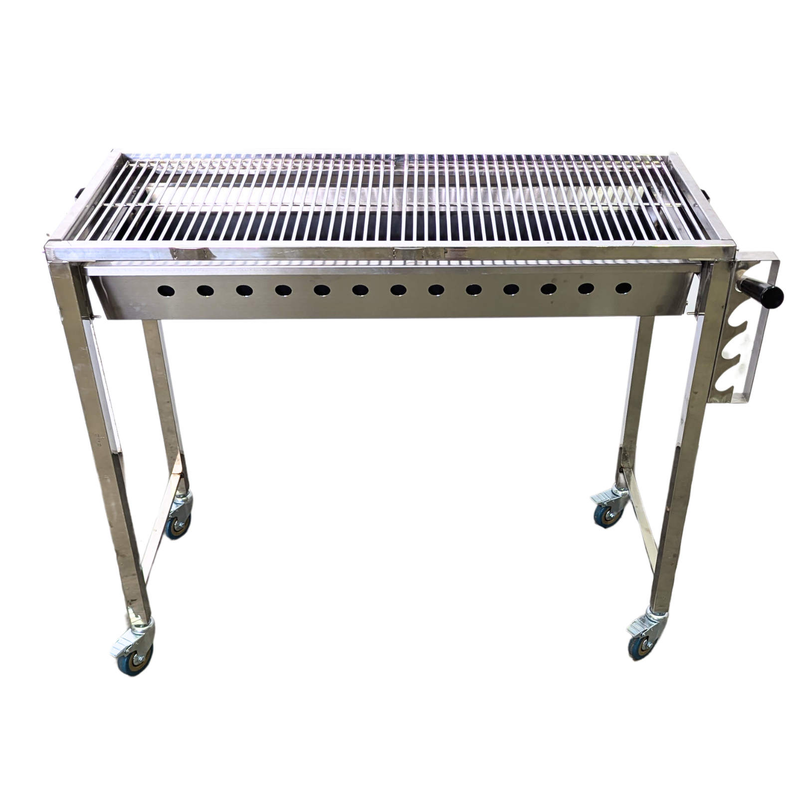 Traditional Charcoal BBQ with Height Adjustable Charcoal Tray and Wheels (Stainless Steel) - SSBBQHW