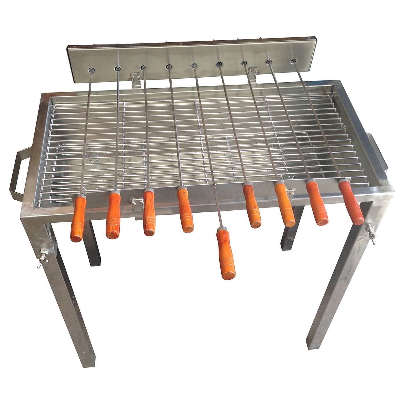Cyprus Grill Stainless Steel Rotisserie skewer charcoal BBQ with grill and 2kg rotisserie motor - SSBBQSS