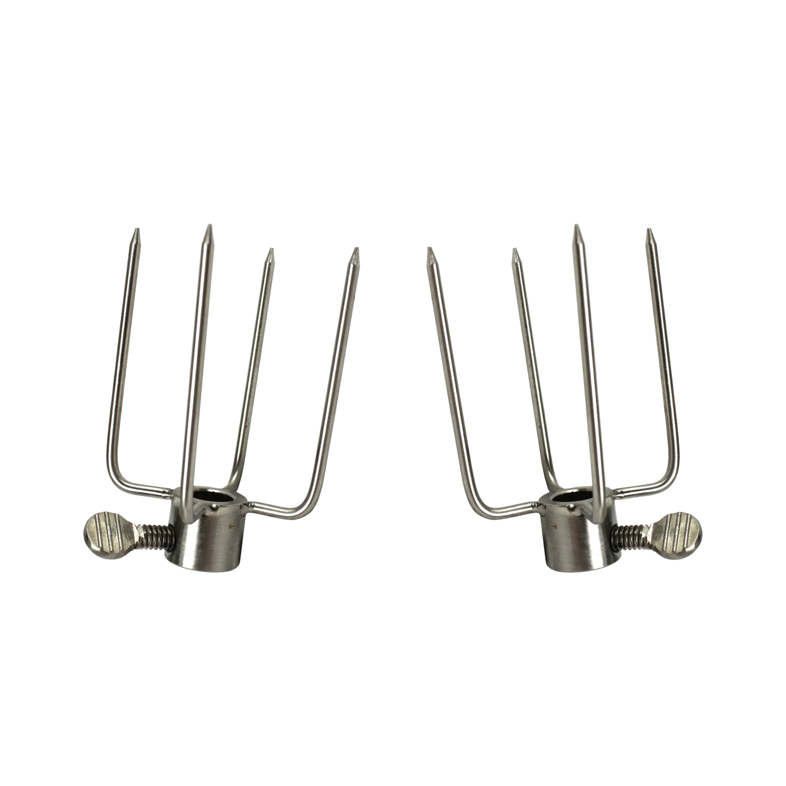 Mini Stainless Steel Round Small 4 Prong Fork Set (Pack of 2) From The BBQ Store - (Round 8mm)  - SSDC-0080