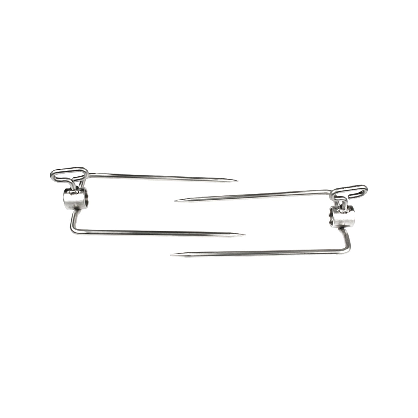 S/S Long 2 Prong Forks for Rotisserie BBQ Spit  (Set of 2) suit 32mm Round Skewer Rod from The BBQ Store - SSF-3082B
