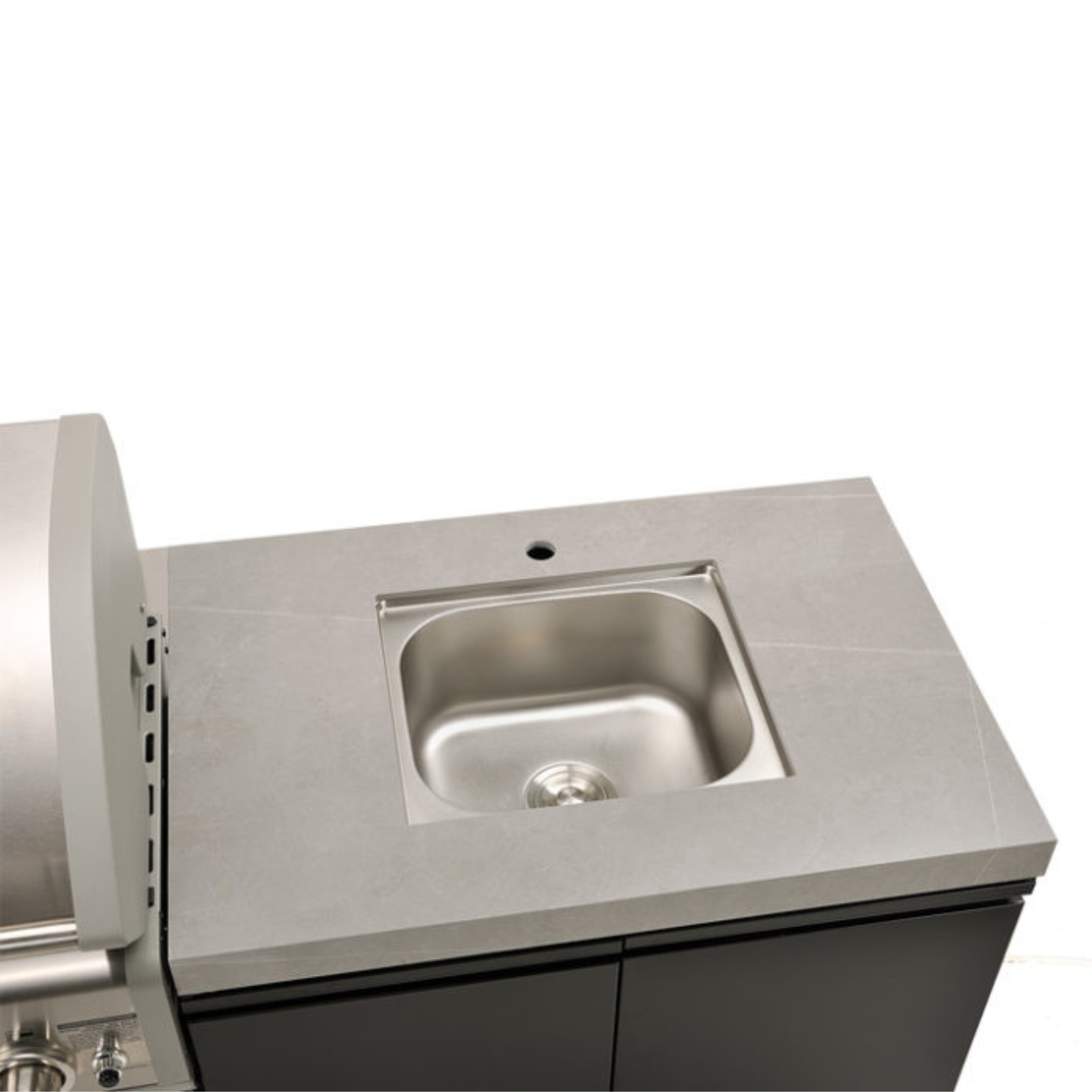 Crossray Kitchen BBQ Burner Double side cabinets with 1 x flat benchtop (L) 1 x under bench sink (R)-TC4K-06
