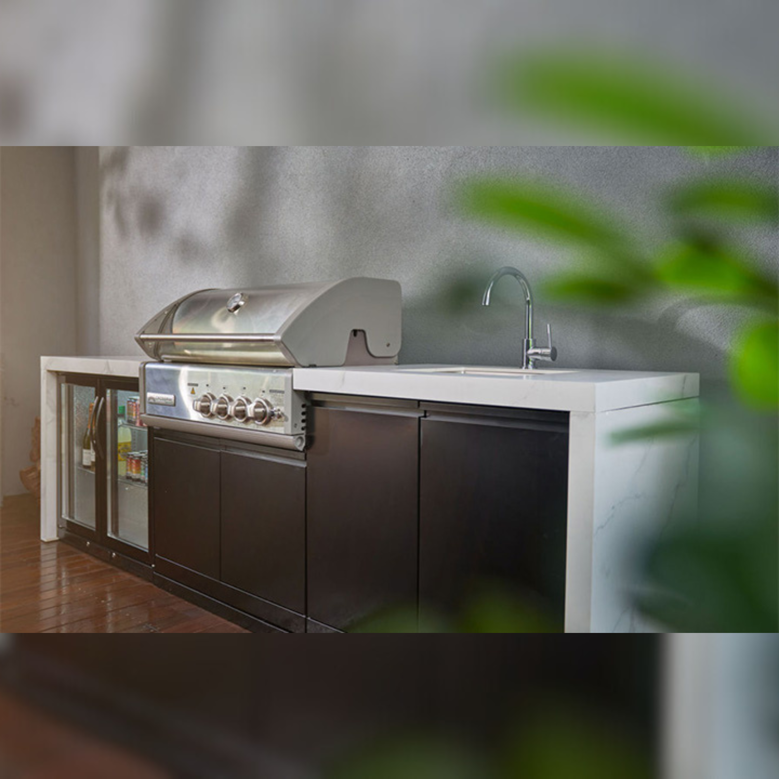 Crossray Premium 4B Gas BBQ Outdoor Kitchen w/ double fridge & sink - TC4KP-16