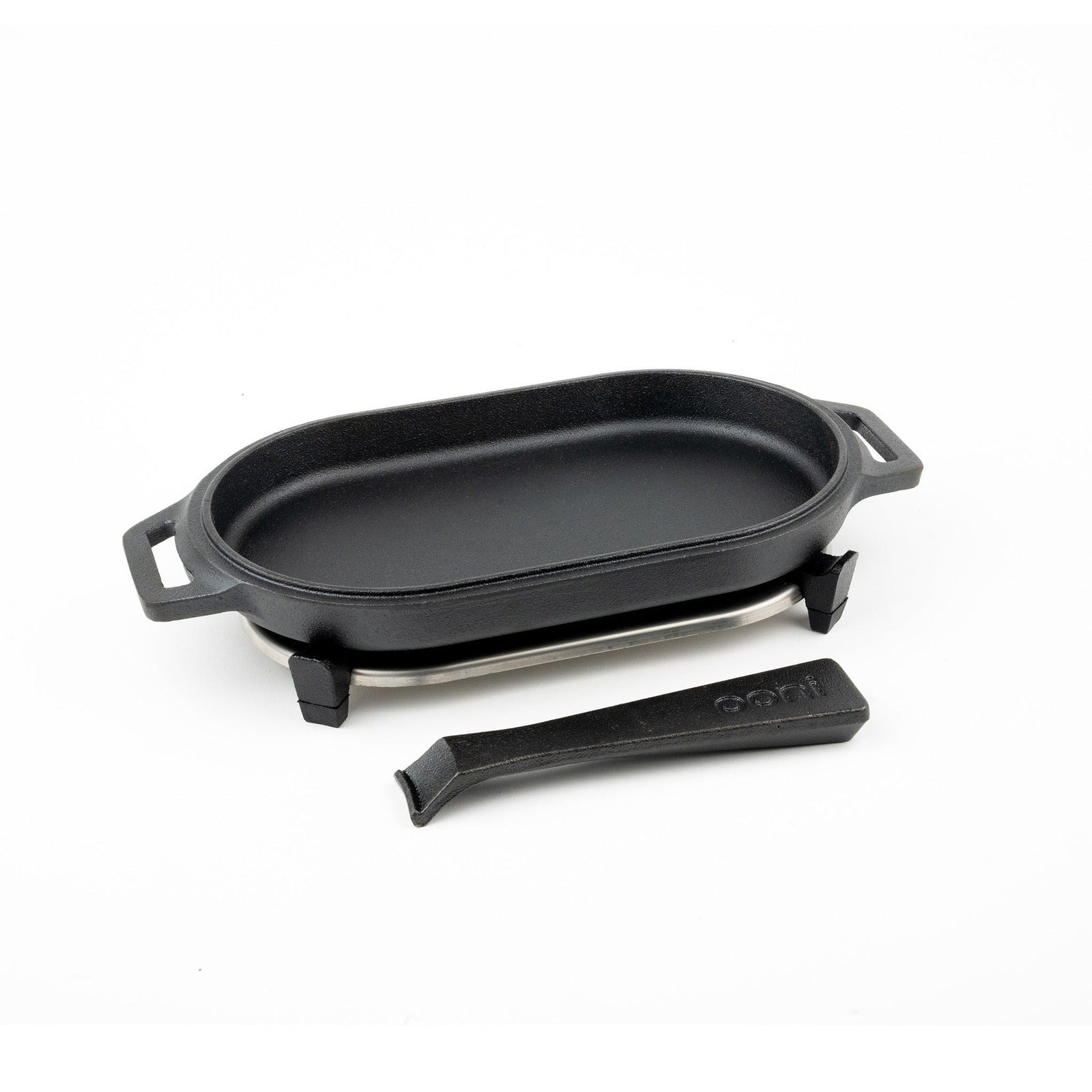 Ooni Cast Iron SIZZLER Pan with Removable handle & Stainless Steel Trivet - UU-P1A900