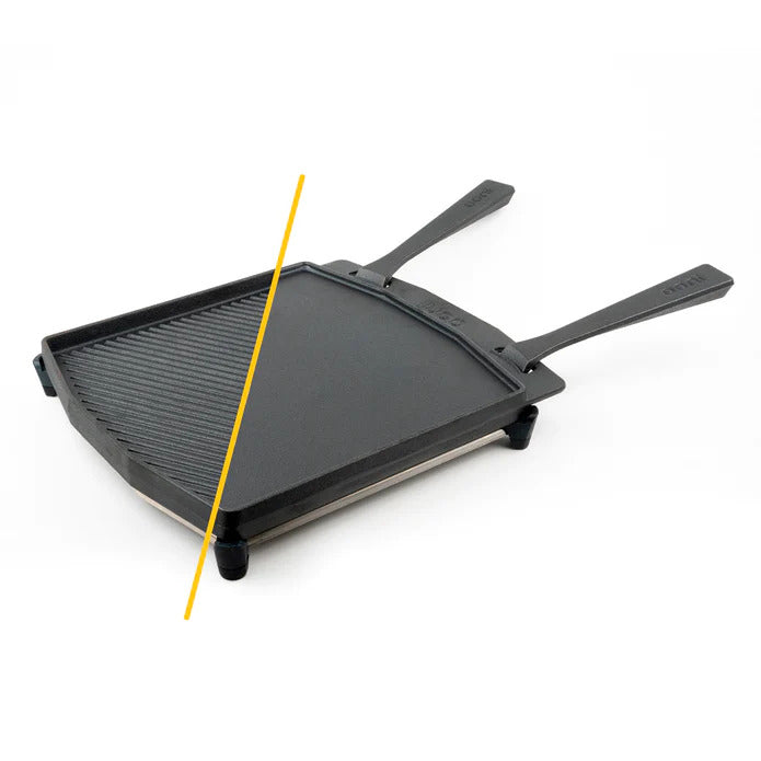 Ooni | Dual-Sided Grizzler plate with Stainless Steel Trivet - UU-P1AC00