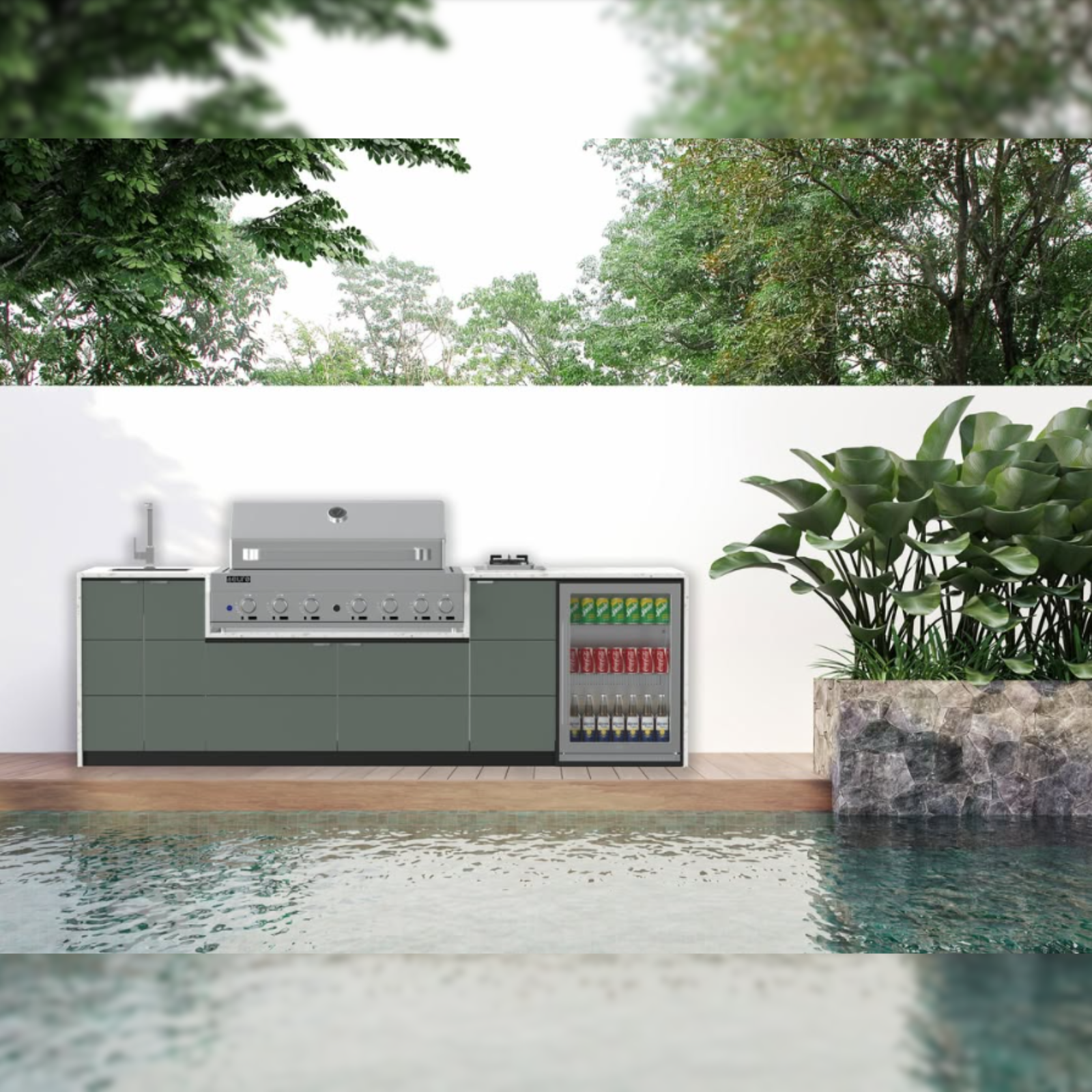 The ZURICH - 2955mm Euro Alfresco Kitchen
