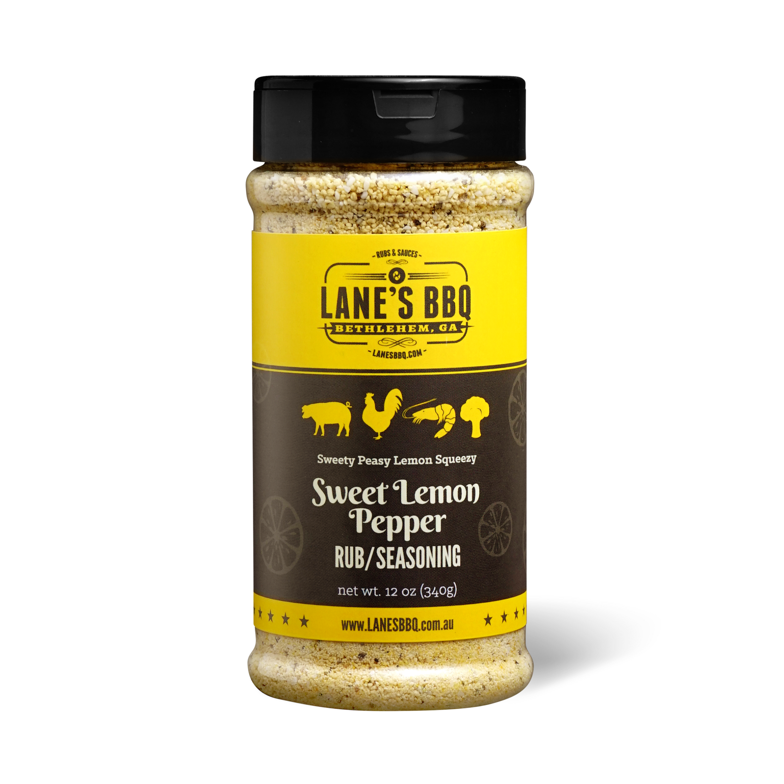 Lanes BBQ Sweet Lemon Pepper 340g - laneslemonpepper340g